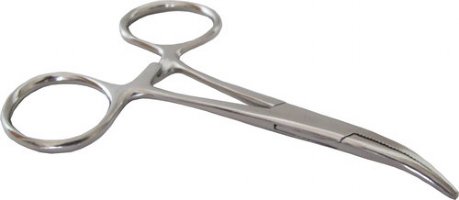 SS CURVED ANGLER'S FORCEPS
